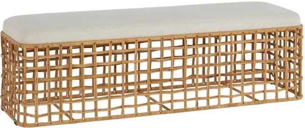 Coastal Living Bailey Rattan Bench, Natural Crypton