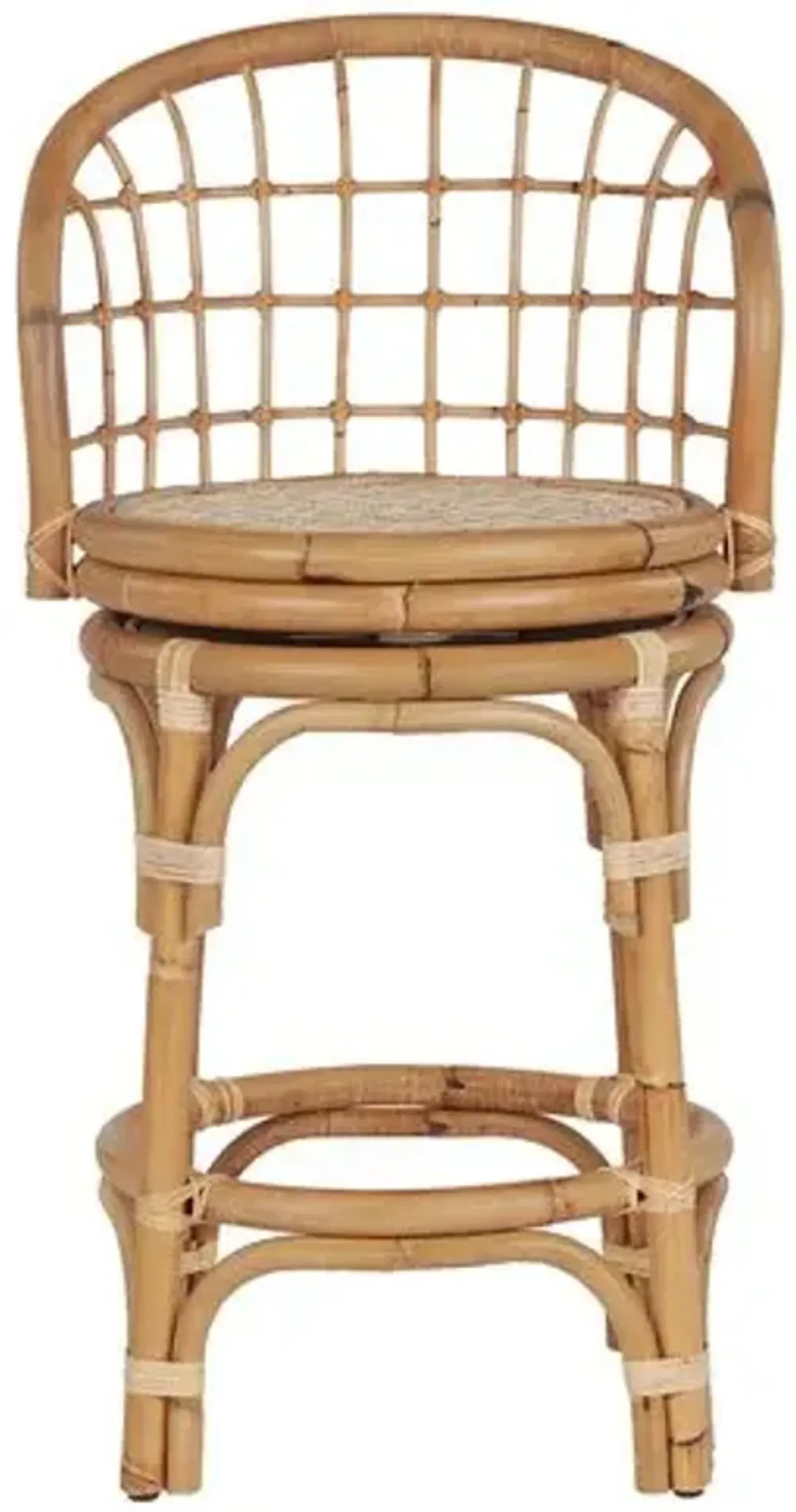 Coastal Living Bailey Rattan Swivel Counter Stool - Natural