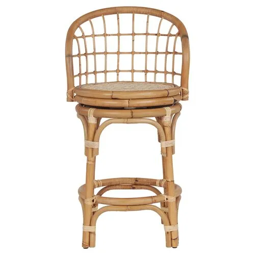 Coastal Living Bailey Rattan Swivel Counter Stool - Natural