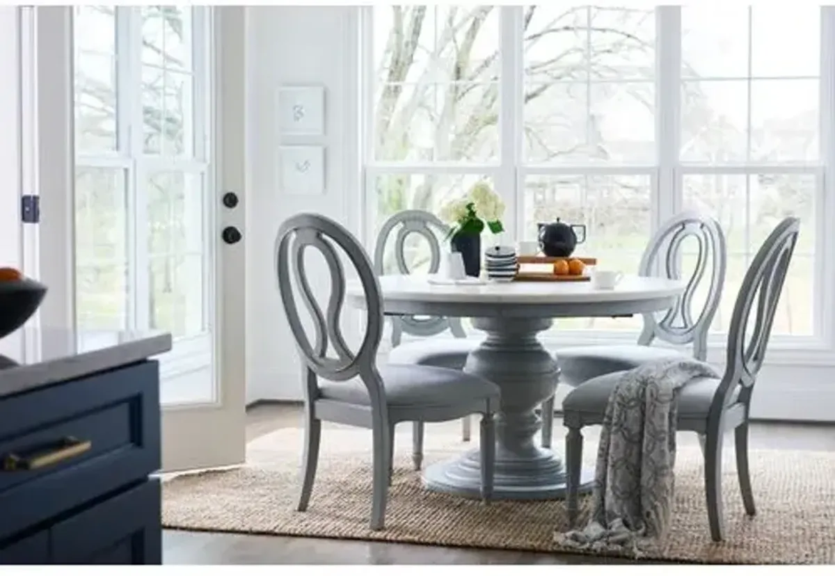 Stella Round Extension Dining Table - French Gray