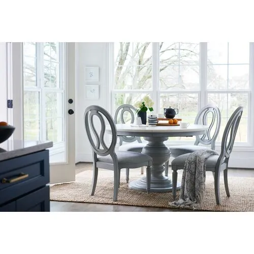 Stella Round Extension Dining Table - French Gray