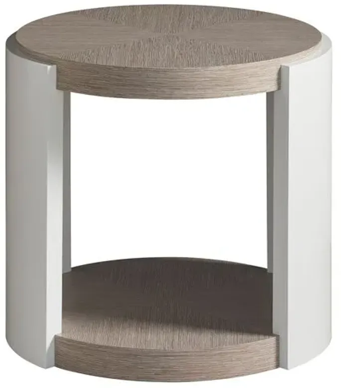 Chana Round End Table - Gray/White