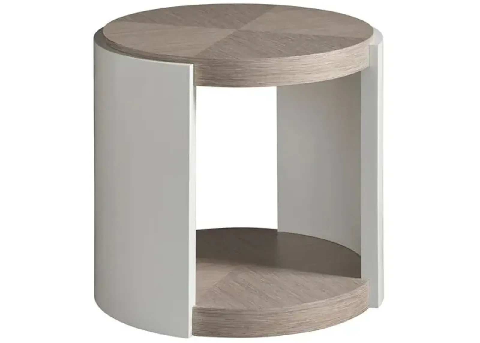 Chana Round End Table - Gray/White