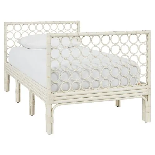 Coastal Living Dana Rattan Daybed - White - Comfortable, Sturdy