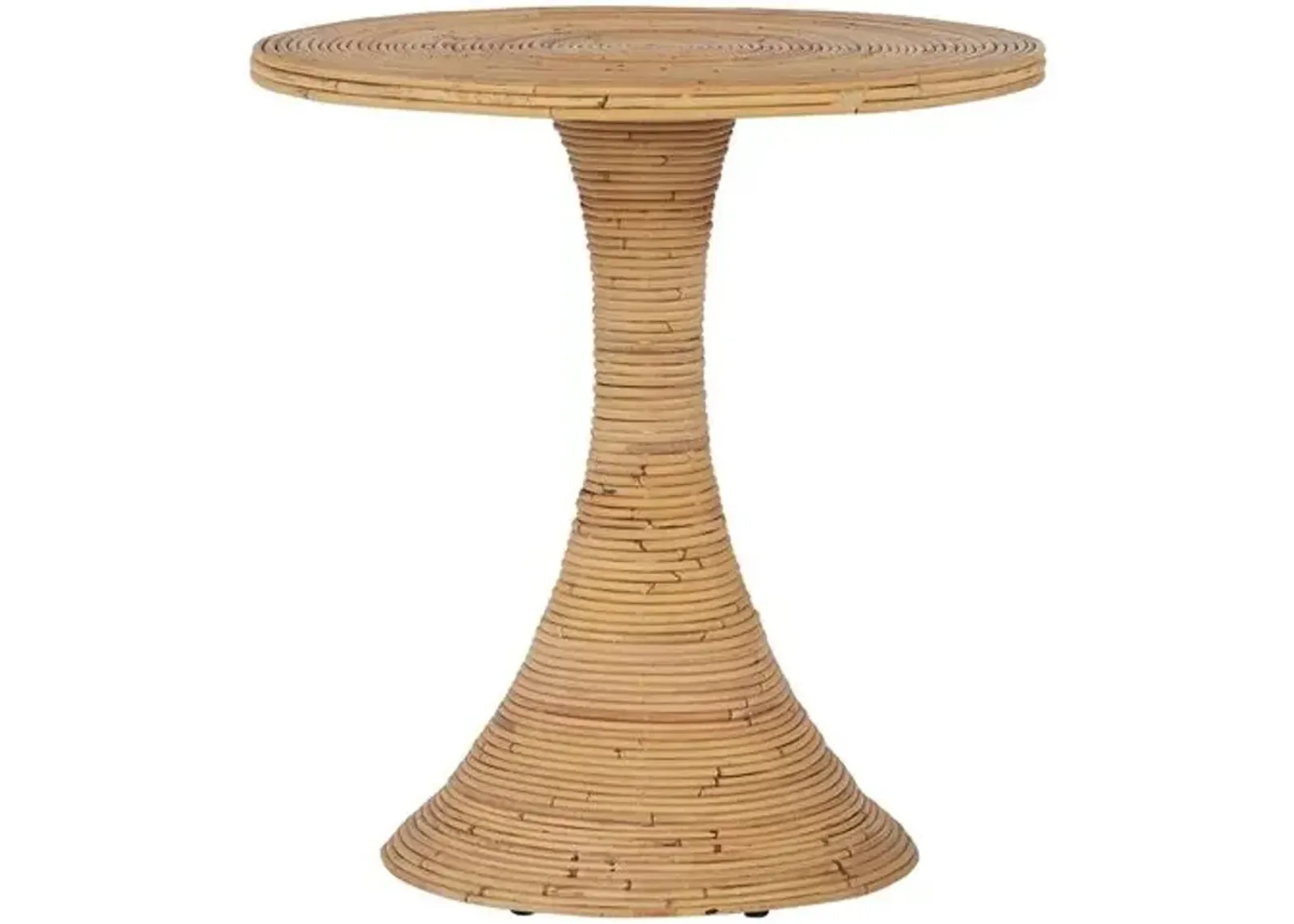 Coastal Living Macie Rattan Accent Table - Natural - Beige - 24Dia x 25H in