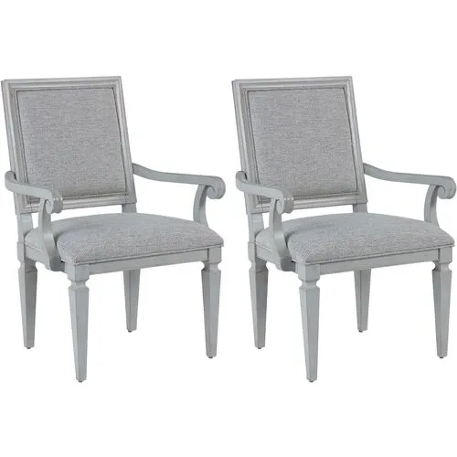 Set of 2 Layla Armchairs - Gray