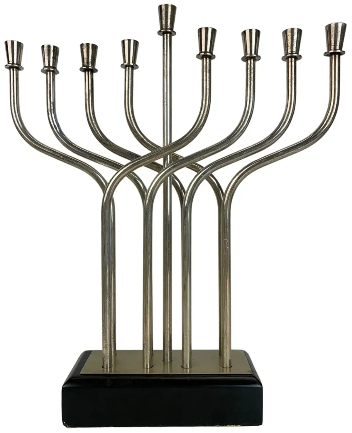 Silverplate Modernist Hanukah Menorah - Eat Drink Home