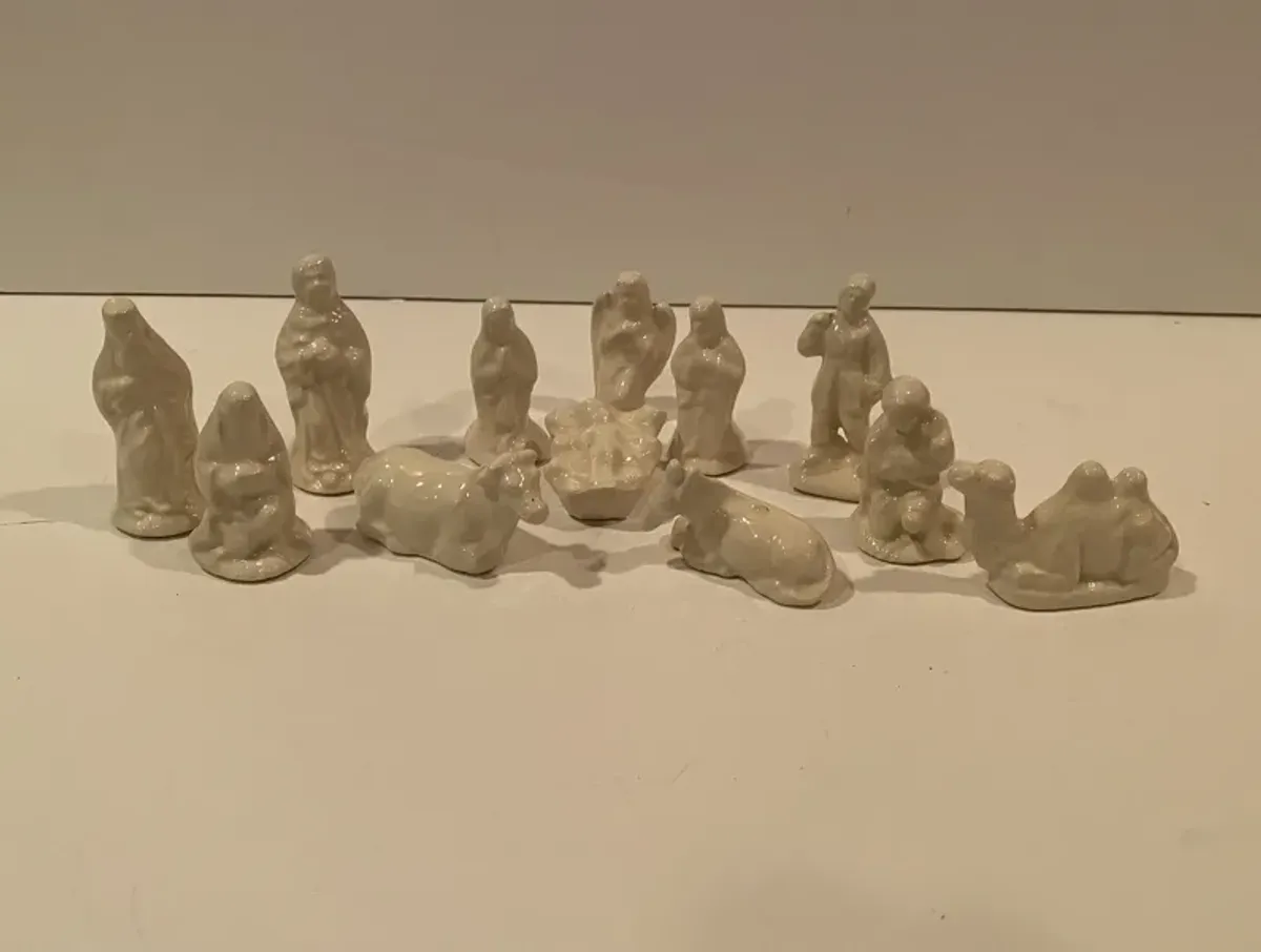 White Porcelain Nativity Set Set of 12