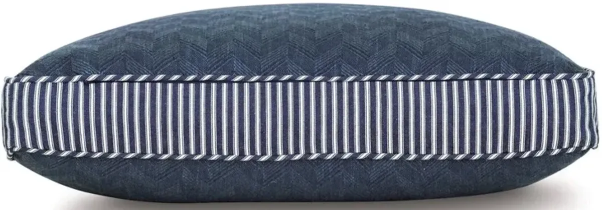 Claire Chevron Boxed 24x24 Pillow, Blue