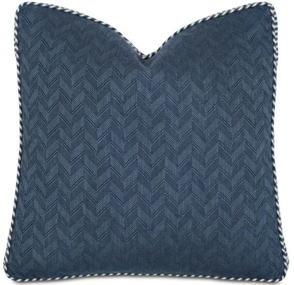 Claire Chevron Boxed 24x24 Pillow, Blue