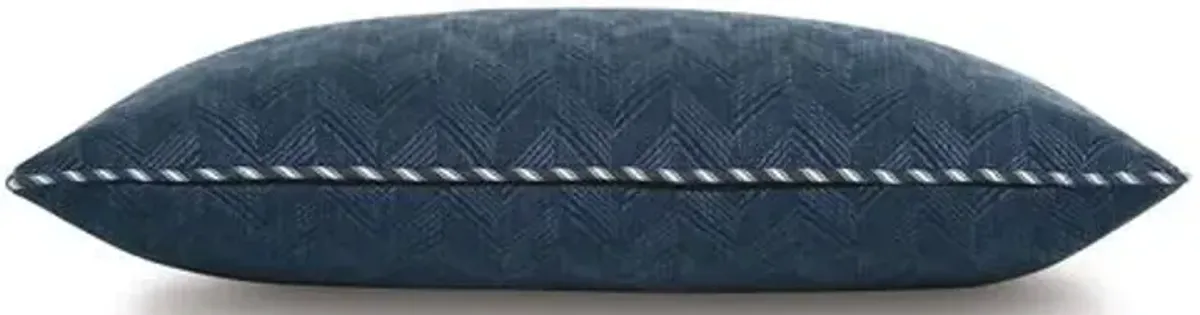 Claire Chevron 13x22 Lumbar Pillow - Blue