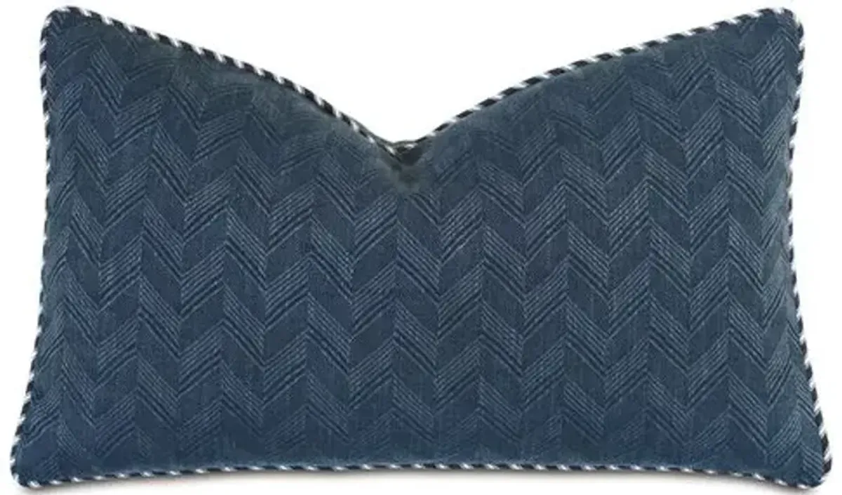 Claire Chevron 13x22 Lumbar Pillow - Blue