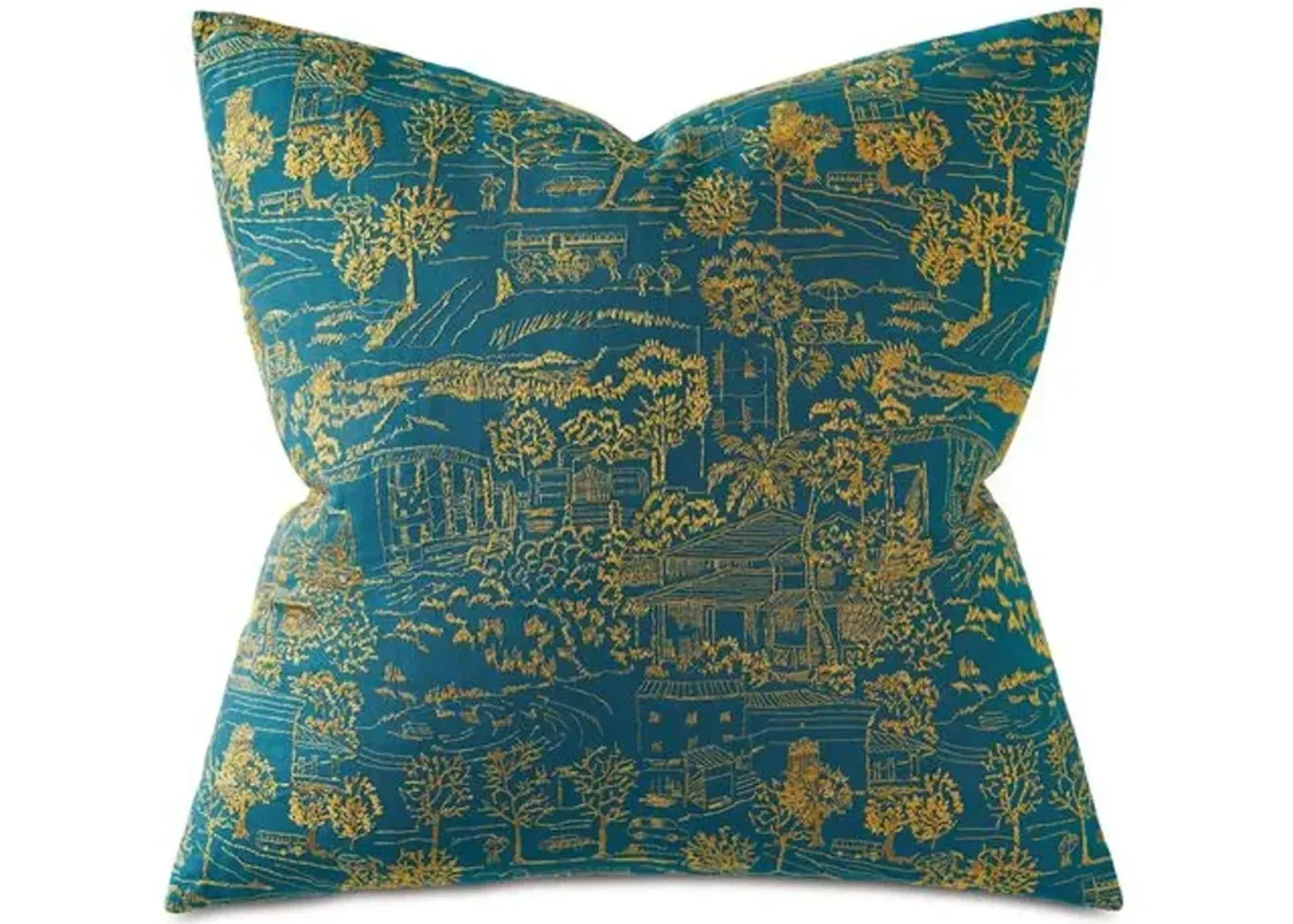 Macie 22x22 Toile Pillow - Blue