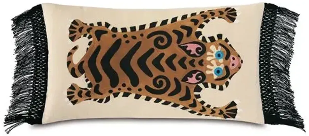 Raz 15x26 Lumbar Pillow - Cream/Brown