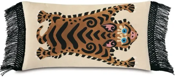 Raz 15x26 Lumbar Pillow, Cream/Brown