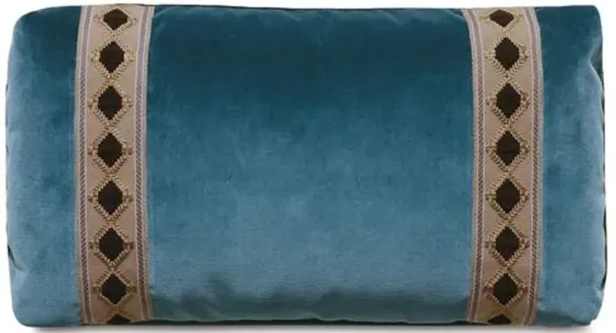 Betsy 13x22 Velvet Lumbar Pillow - Blue