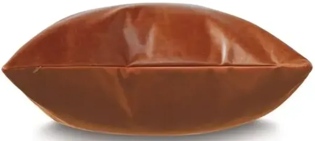 Marni 20x20 Leather Pillow - Cognac