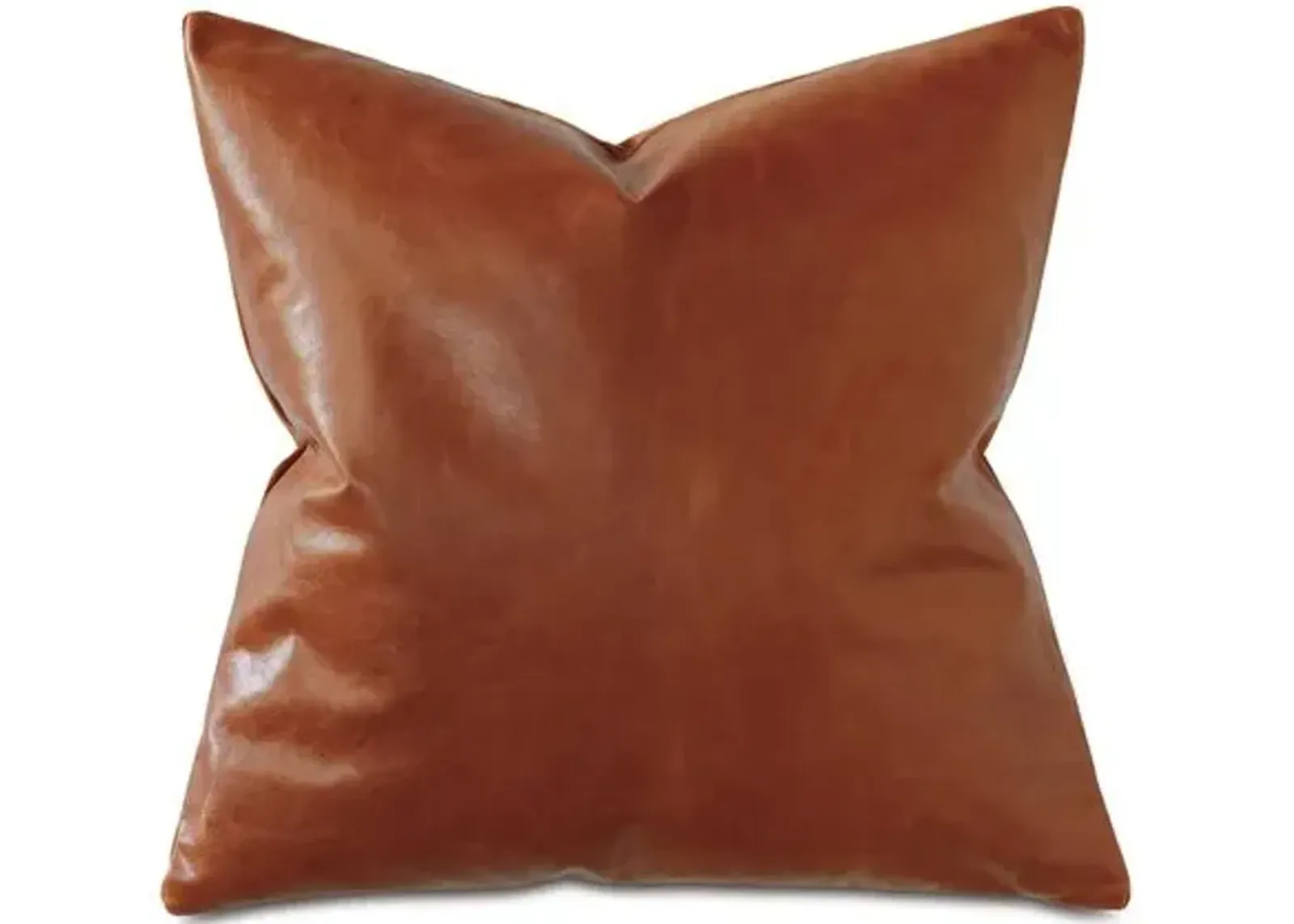 Marni 20x20 Leather Pillow - Cognac