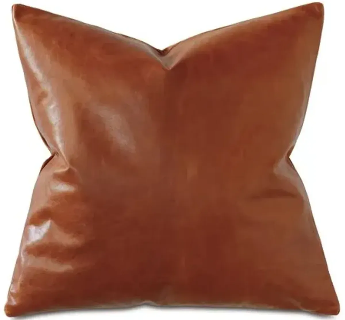 Marni 20x20 Leather Pillow - Cognac