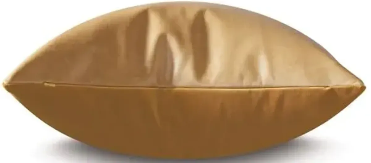 Marni 20x20 Leather Pillow - Mustard