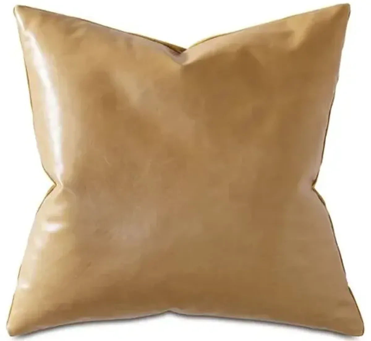 Marni 20x20 Leather Pillow - Mustard