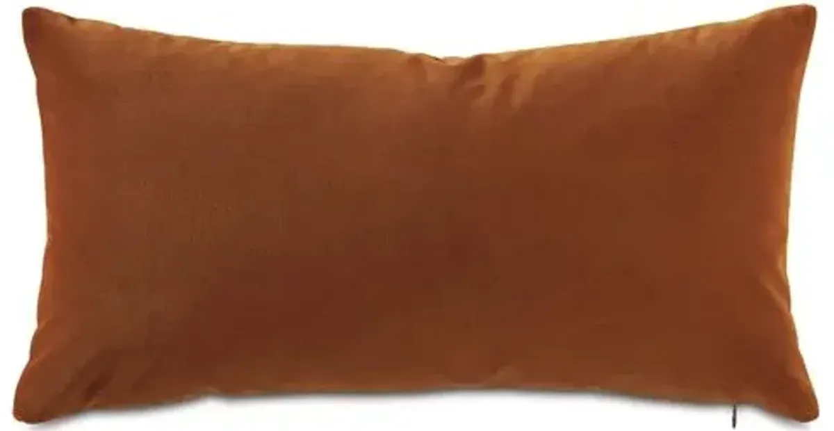 Marni 11x21 Leather Lumbar Pillow - Cognac