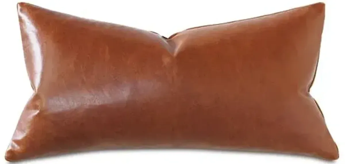 Marni 11x21 Leather Lumbar Pillow - Cognac