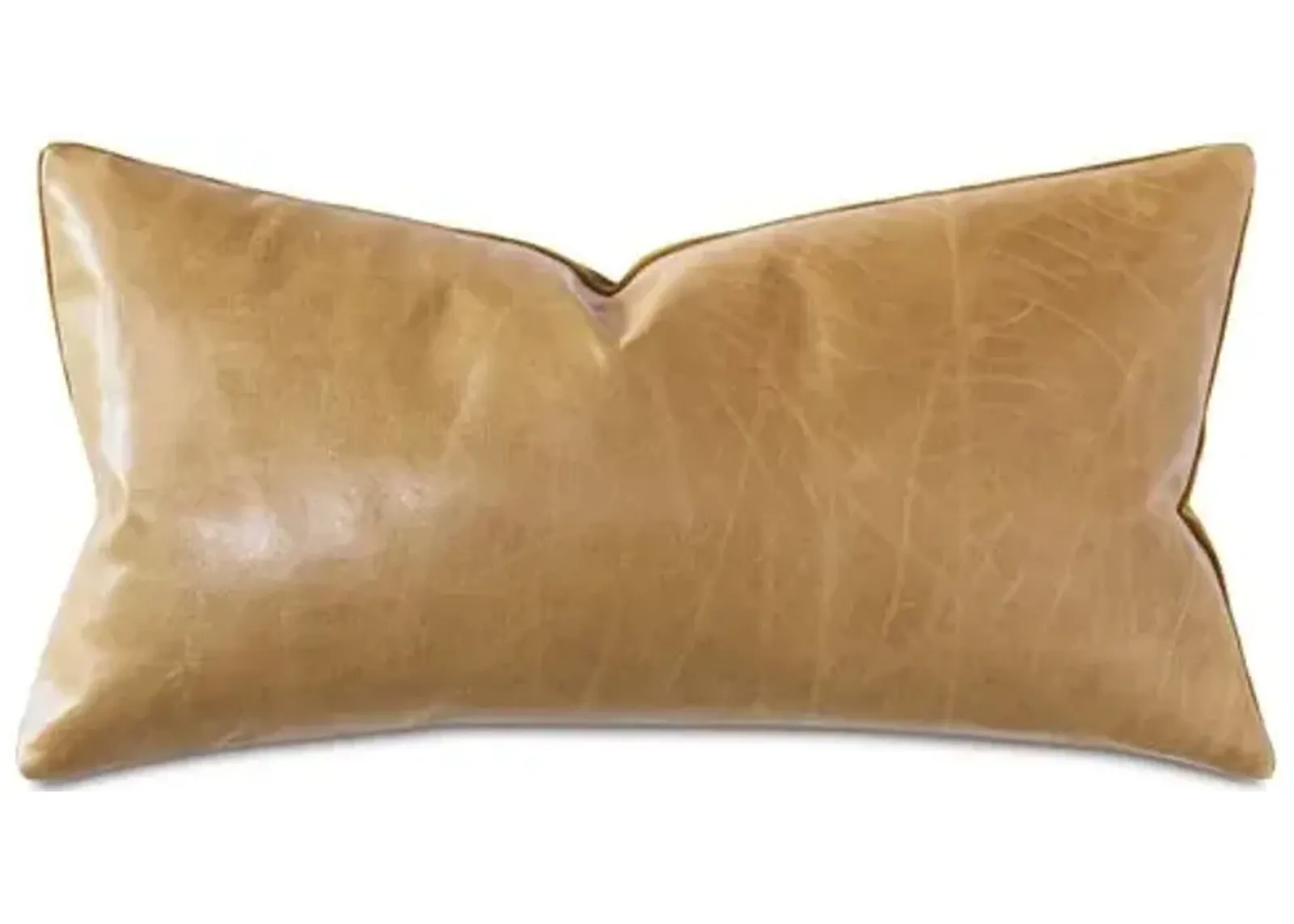 Marni 11x21 Leather Lumbar Pillow - Mustard