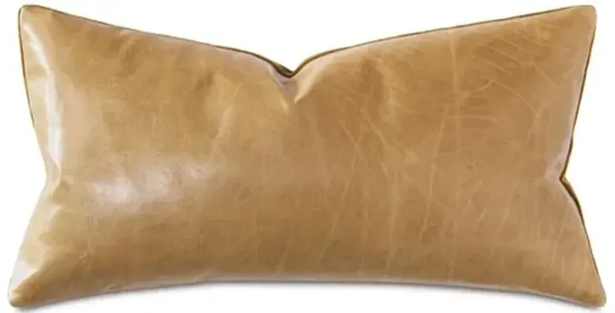 Marni 11x21 Leather Lumbar Pillow - Mustard