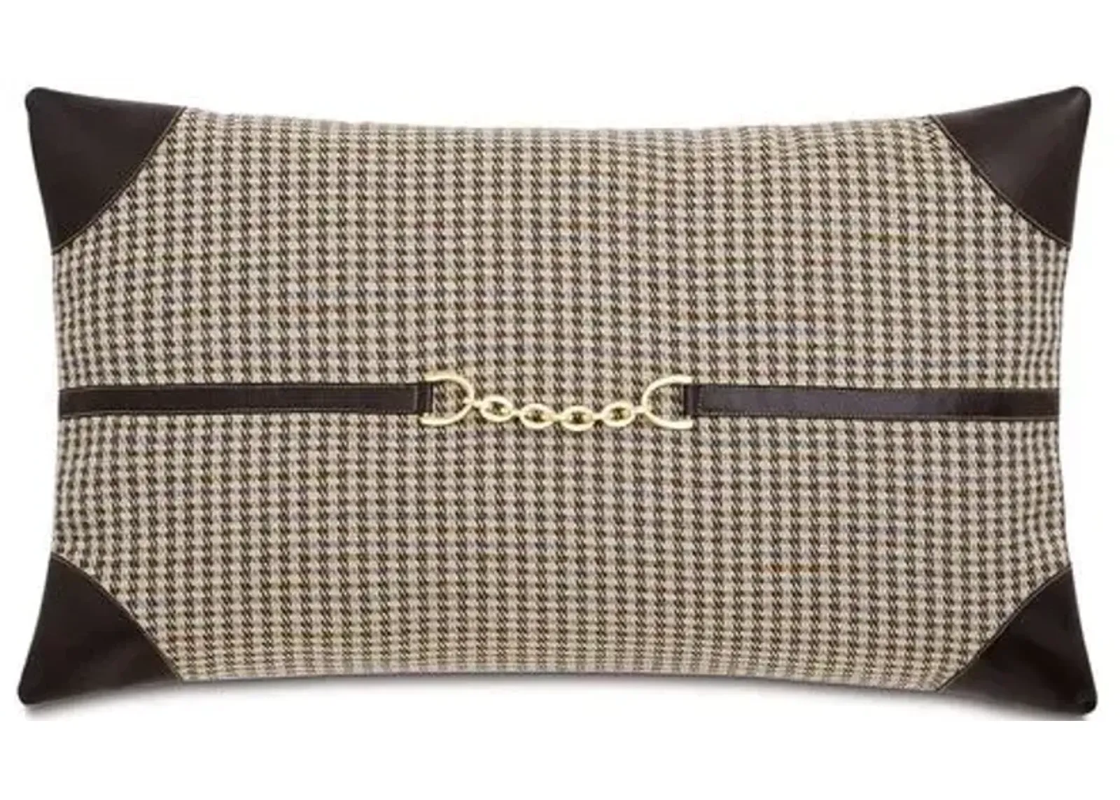 Josie 15x26 Houndstooth Lumbar Pillow - Cocoa