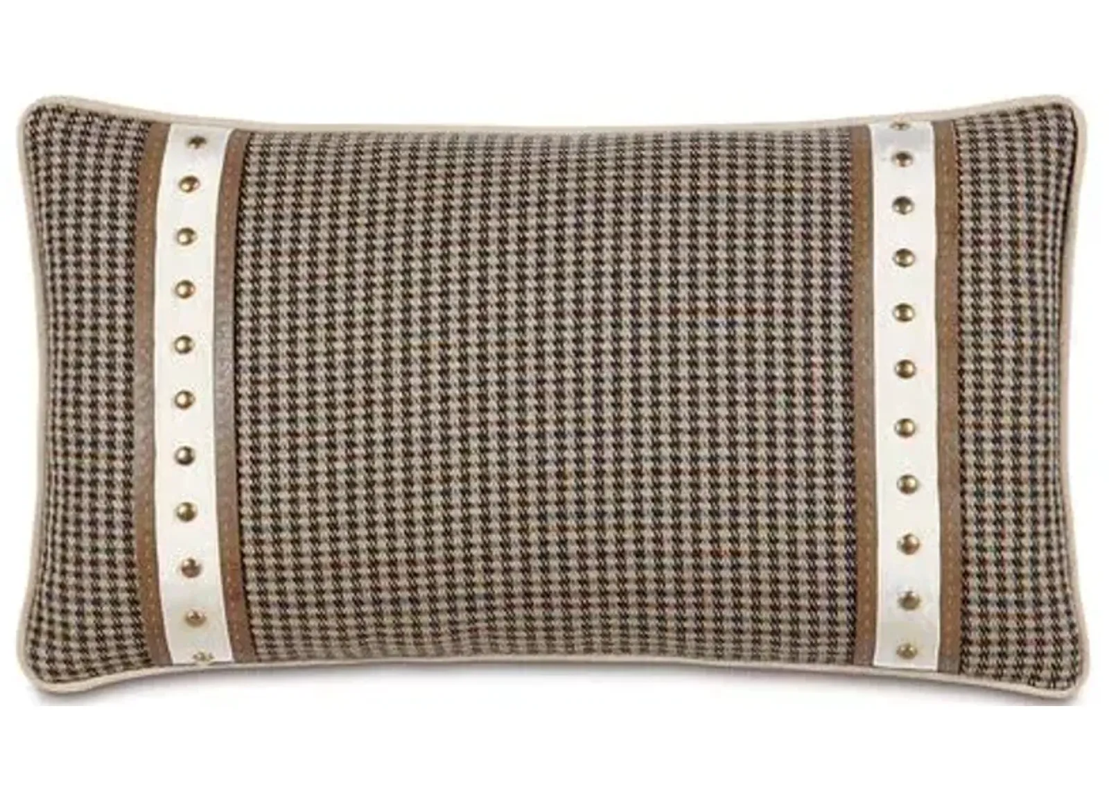 Carrie 15x26 Houndstooth Lumbar Pillow - Brown