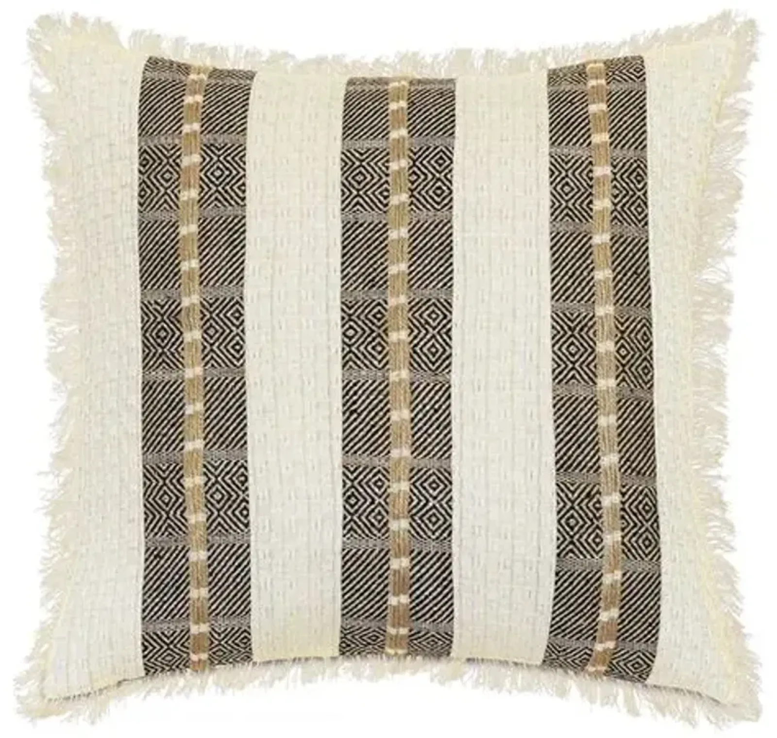 Rory 20x20 Fringe Pillow - Cream/Brown