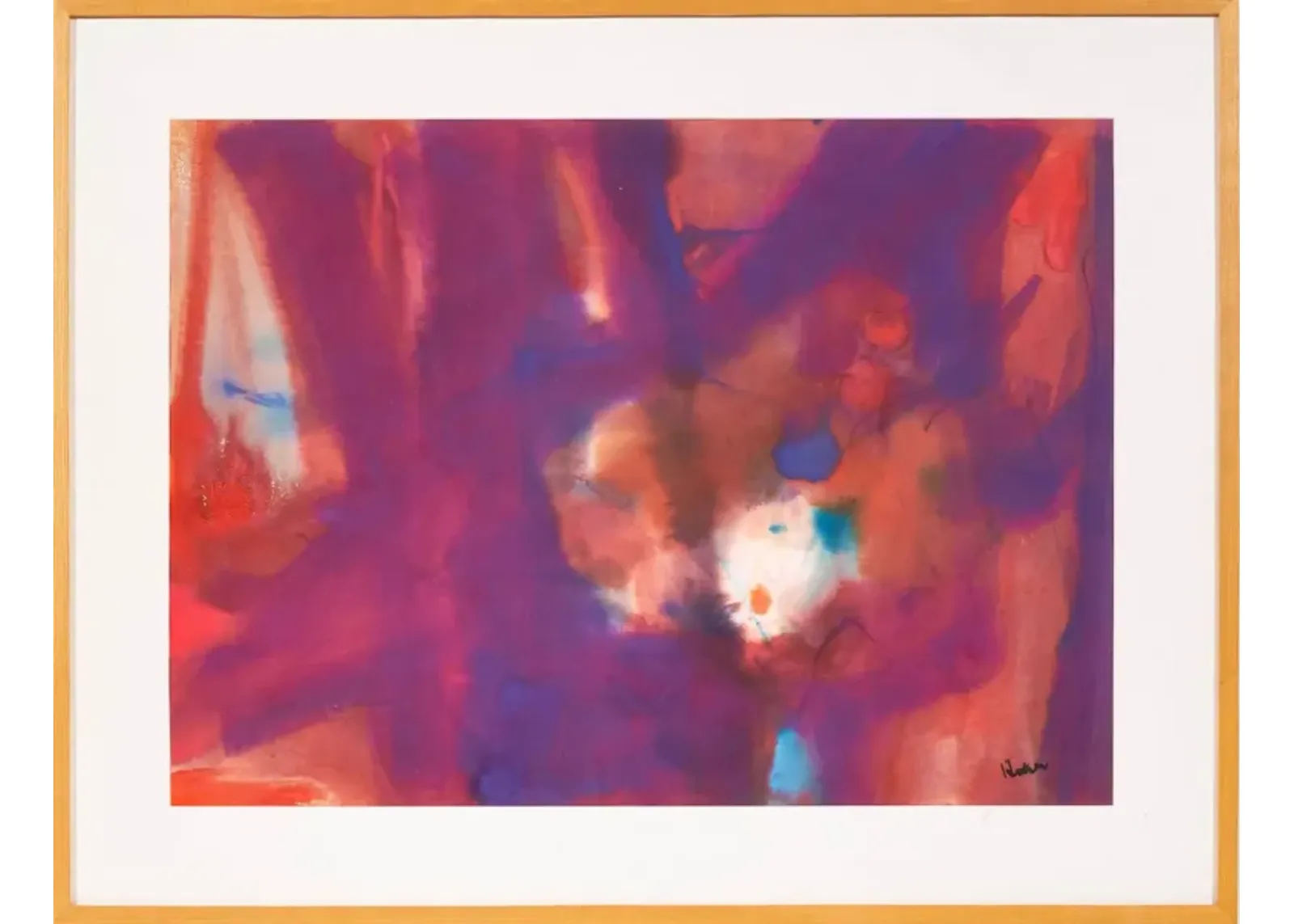 Limited Edition - Abstract Expressionist Painting G Hutner - Antiquarian Art Company - Pink