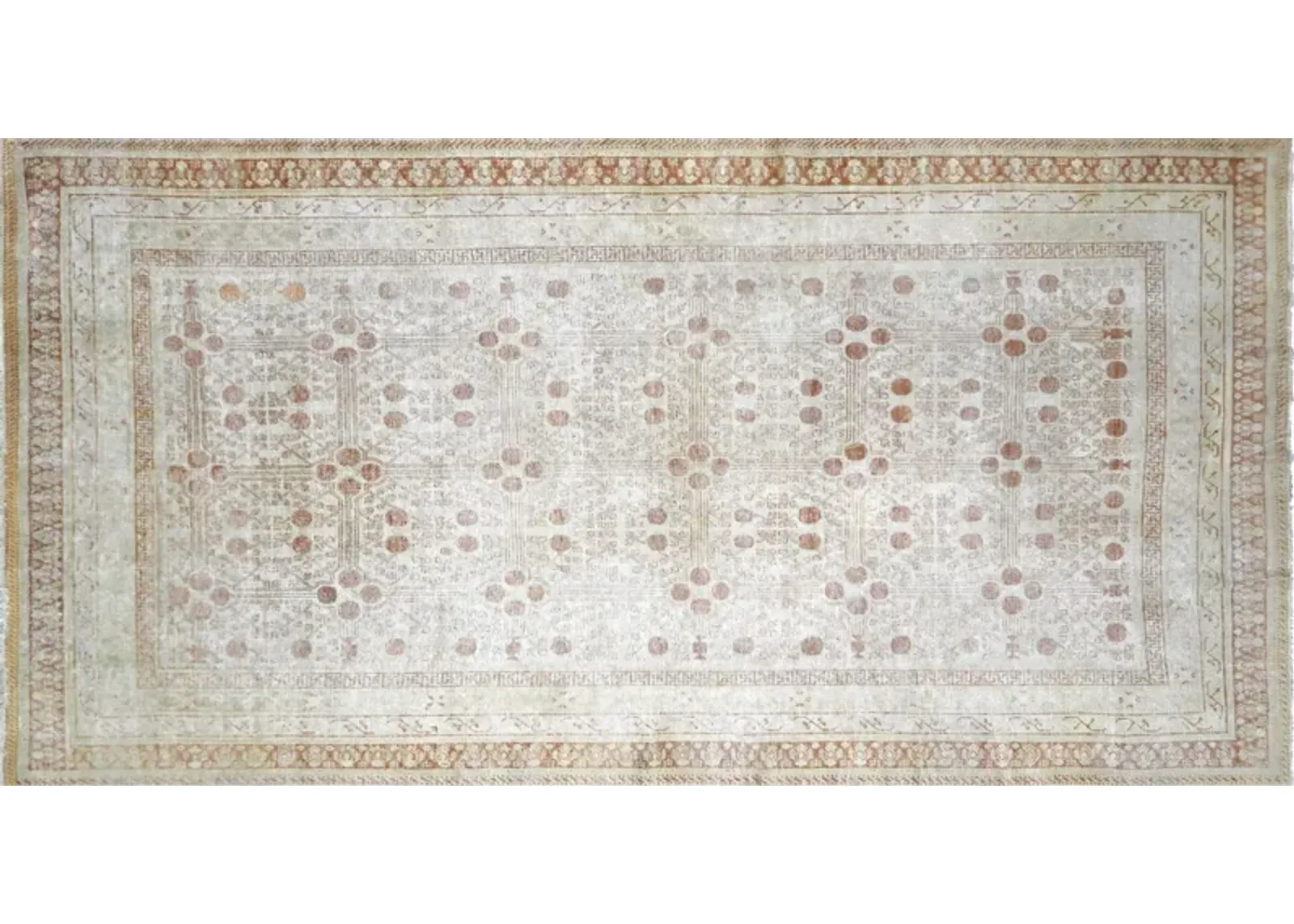 1920s Khotan Rug - 8'8" x 16'9" - Nalbandian - Beige - Beige