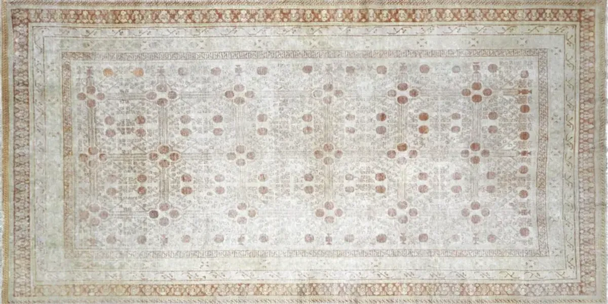 1920s Khotan Rug - 8'8" x 16'9" - Nalbandian - Beige - Beige