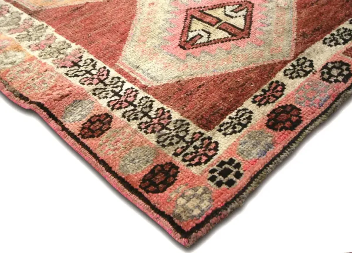 1960s Turkish Oushak Runner - 3' x 12'6" - Nalbandian - Red