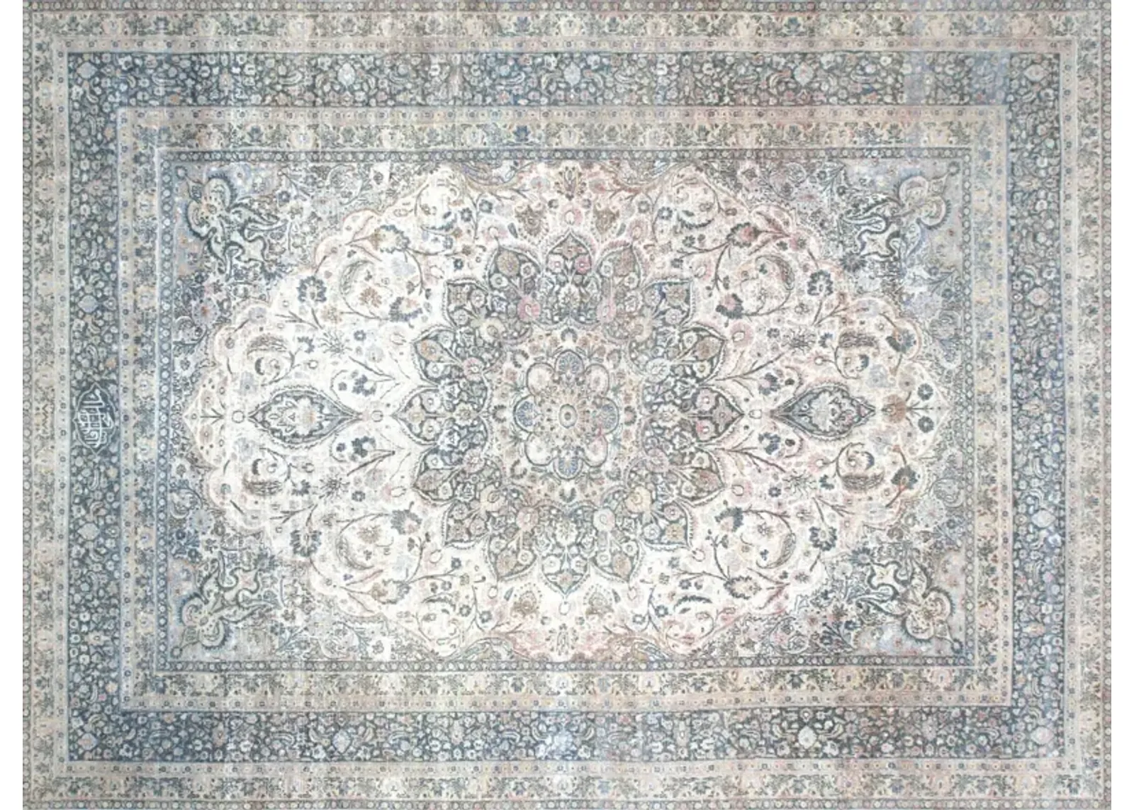 1930s Persian Meshed Rug - 8'9" x 12' - Nalbandian - Ivory - Ivory