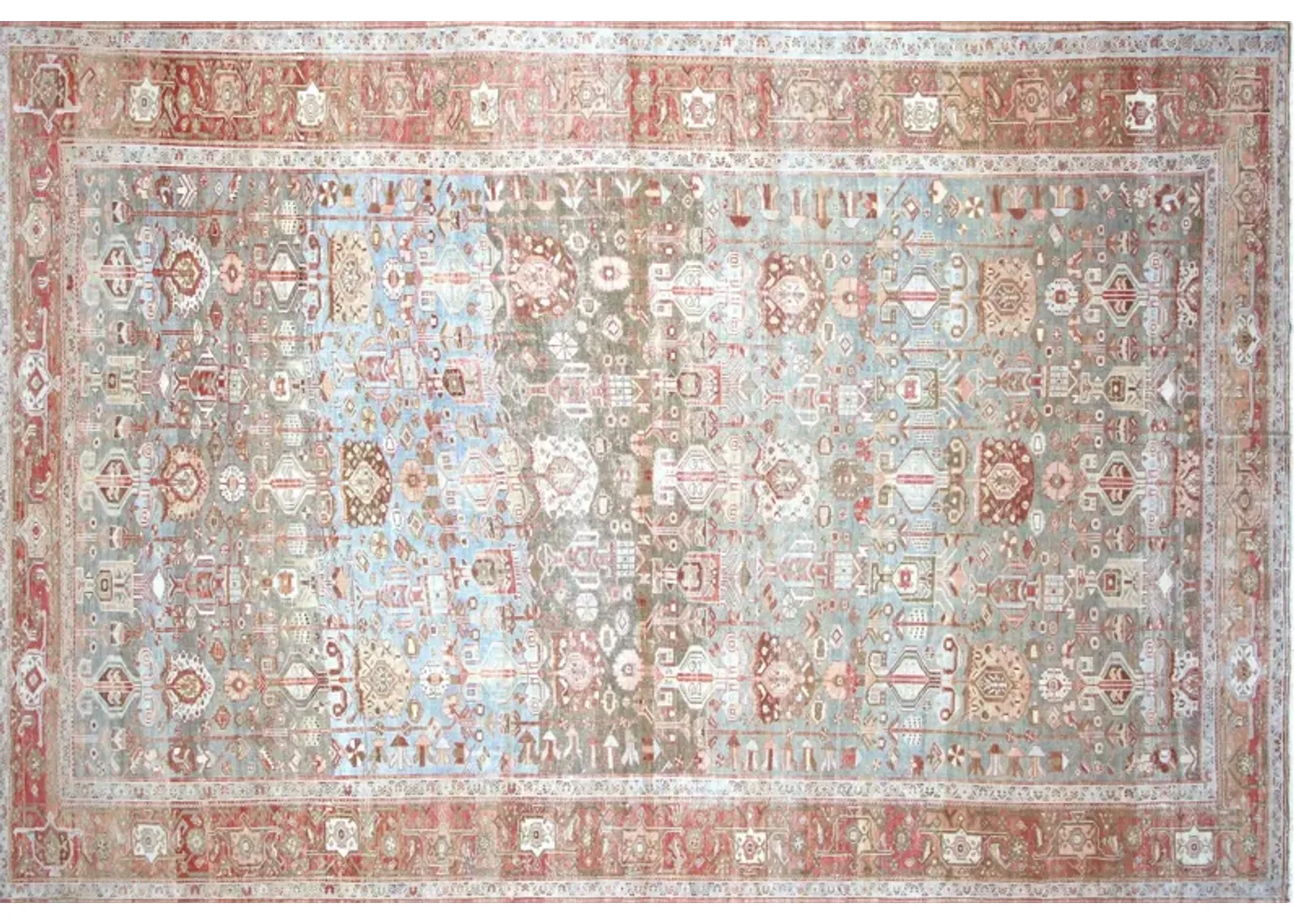 1930s Persian Baktiari Rug - 11'4"x16'4" - Nalbandian - Red - Red