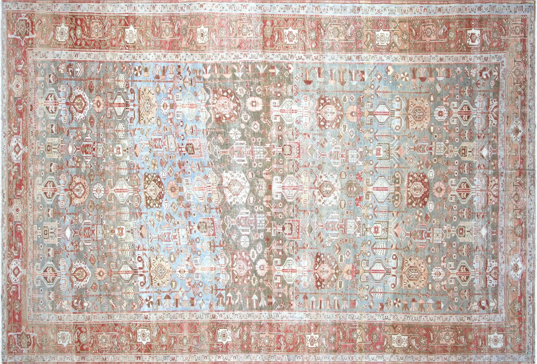 1930s Persian Baktiari Rug - 11'4"x16'4" - Nalbandian - Red - Red