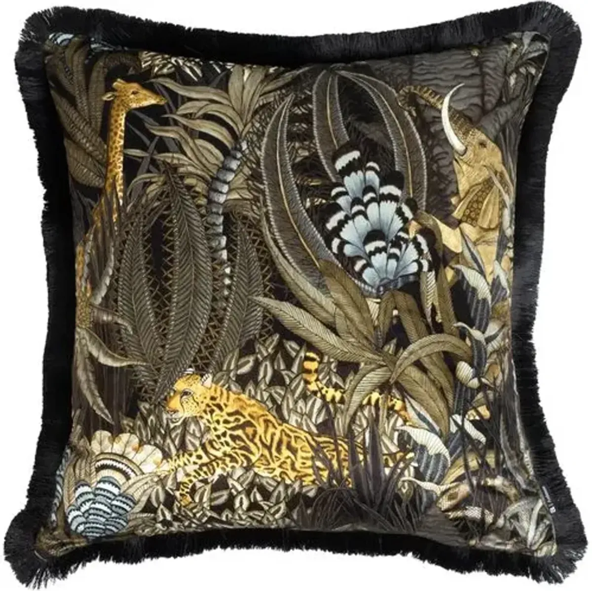 Sabie Forest 24x24 Pillow - Black Velvet - Ngala Trading Co.