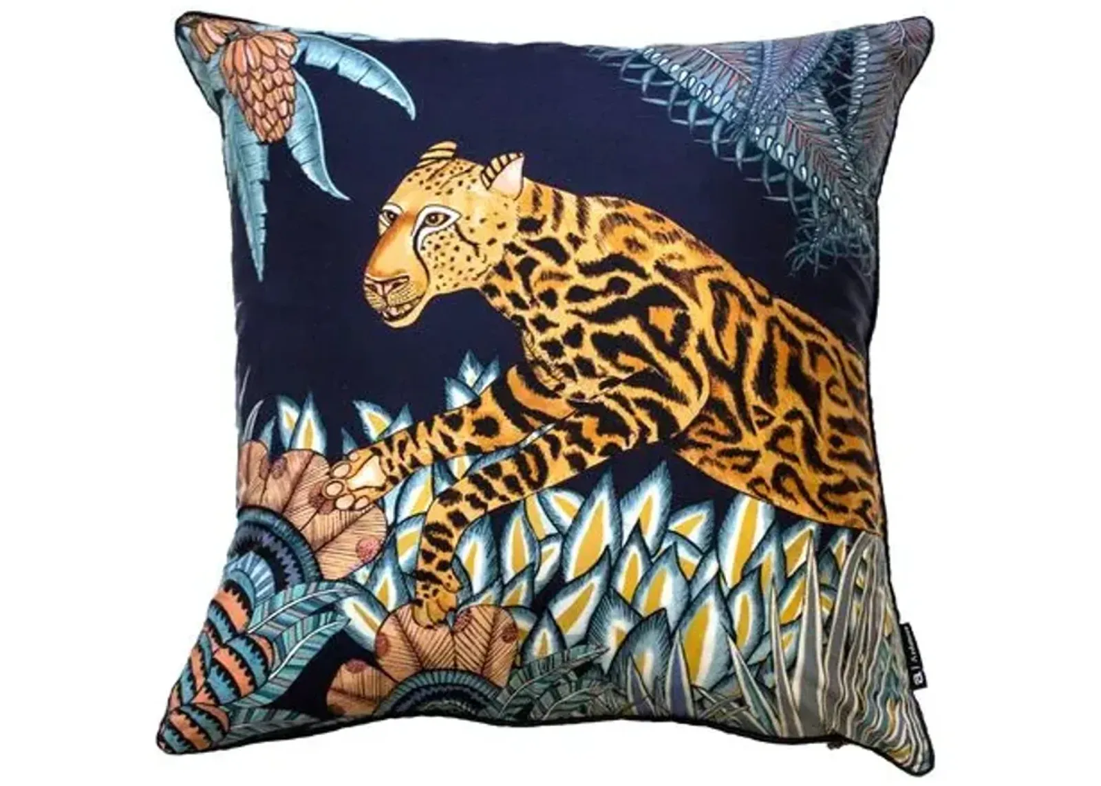 Cheetah Kings 16x16 Pillow - Dark Blue - Ngala Trading Co.