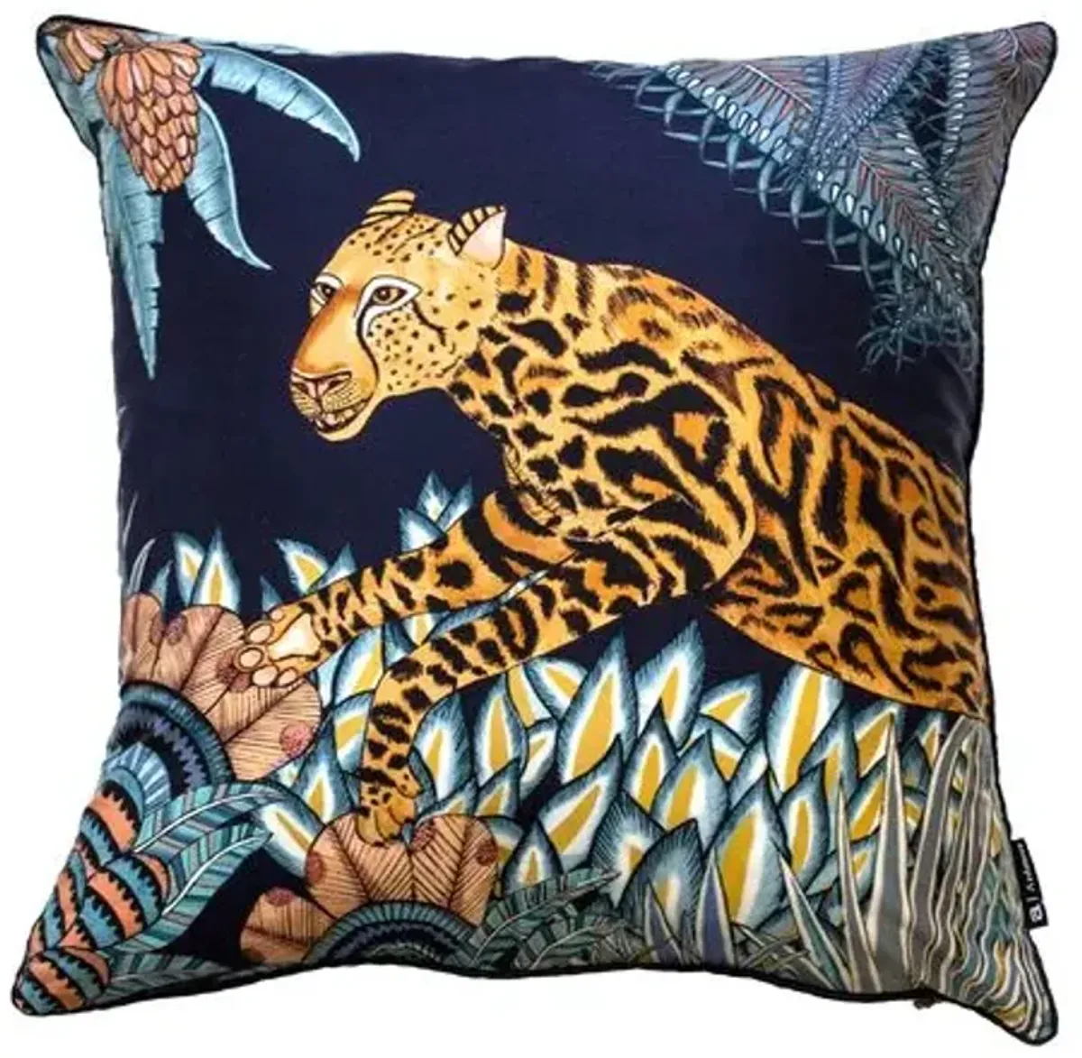 Cheetah Kings 16x16 Pillow - Dark Blue - Ngala Trading Co.