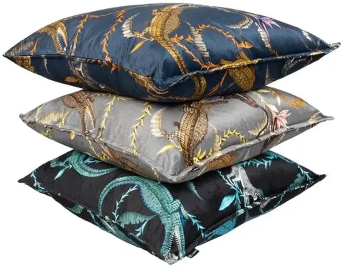 River Chase 24x24 Pillow - Black Velvet - Ngala Trading Co.