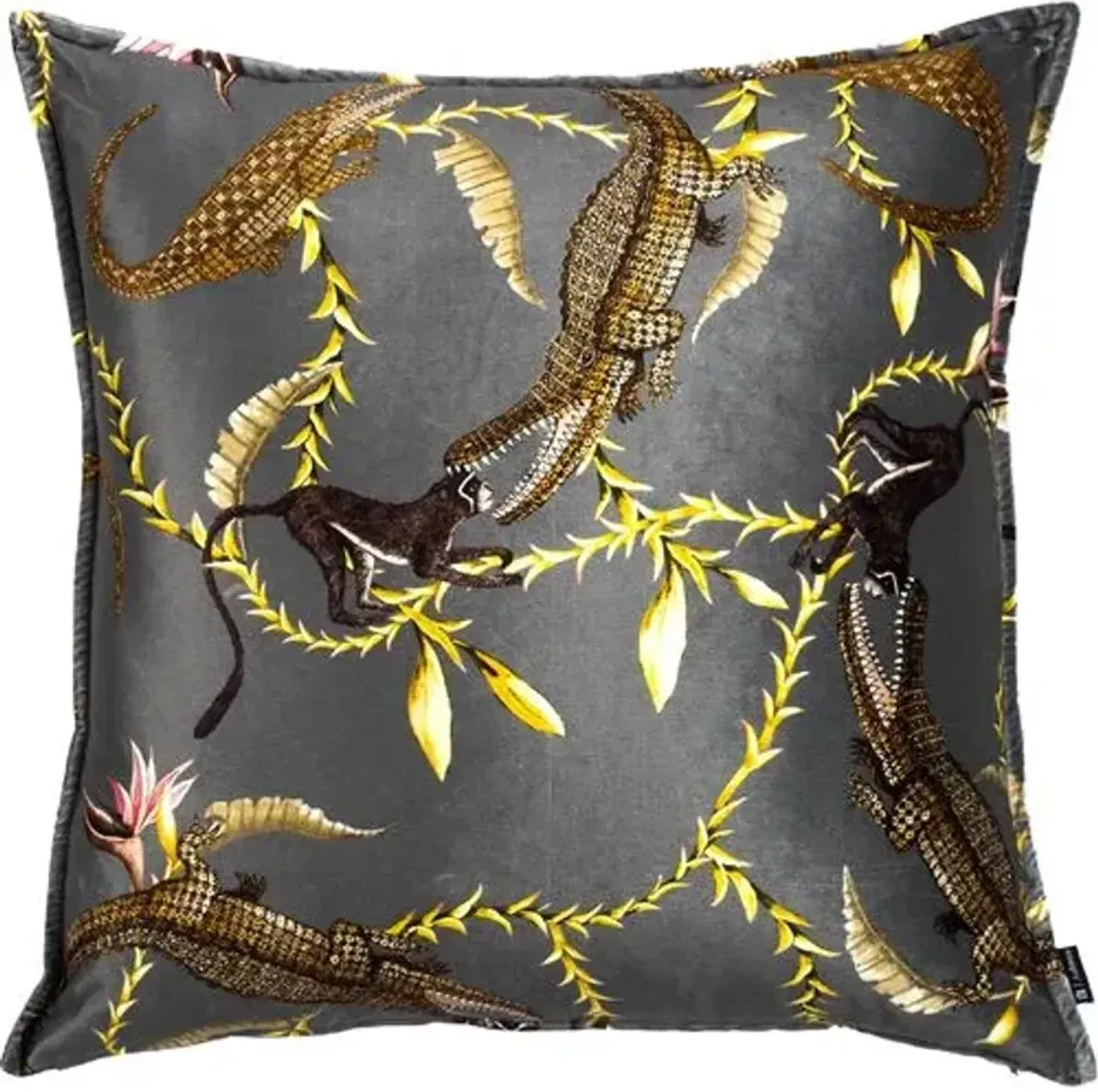 River Chase 24x24 Pillow - Black Velvet - Ngala Trading Co.