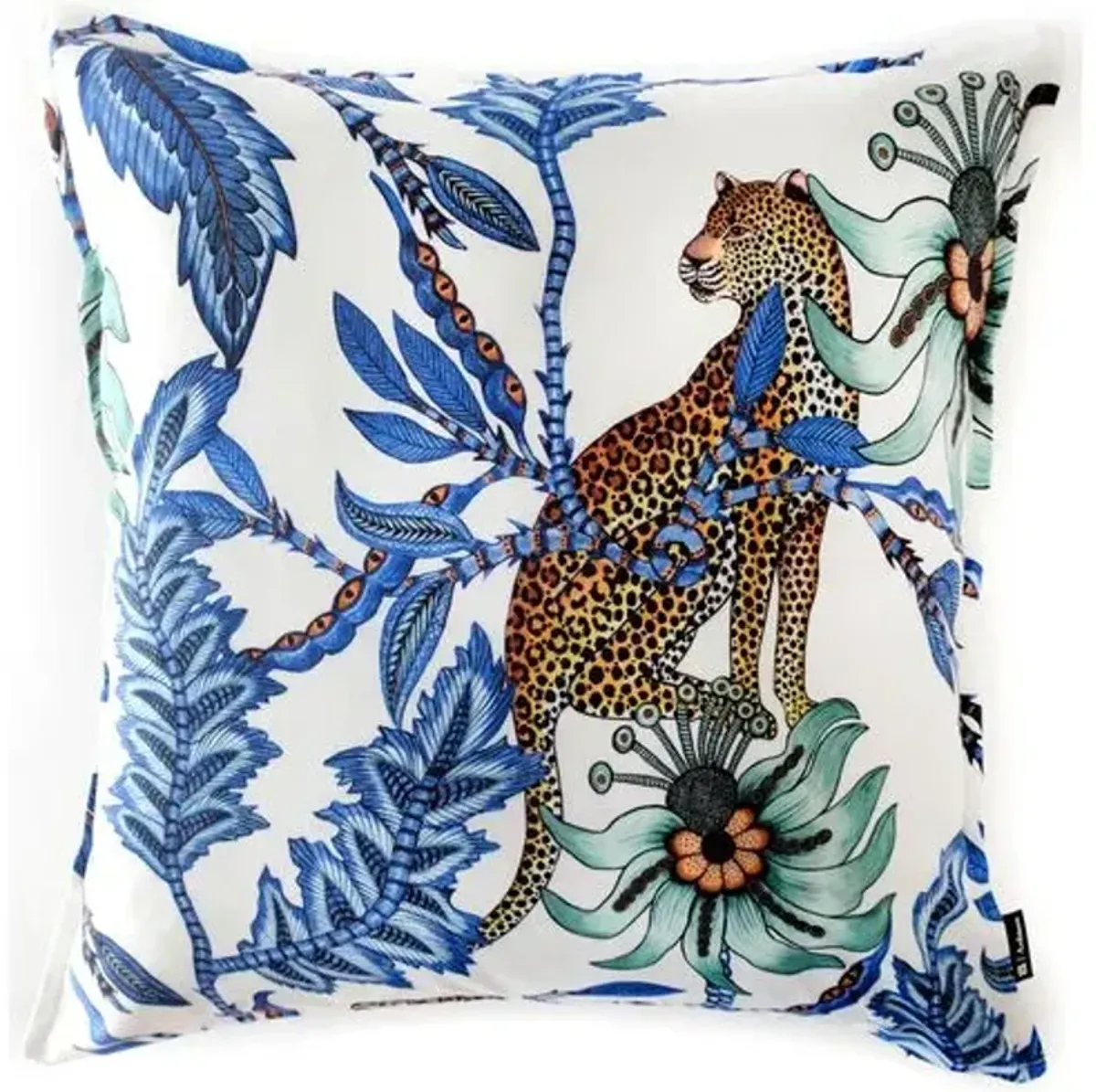 Monkey Bean 20x20 Pillow - Blue/White - Ngala Trading Co.