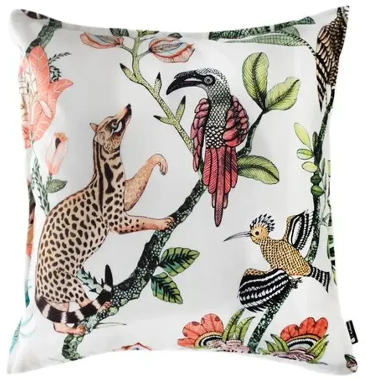 Camp Critters 20x20 Pillow - Coral/White - Ngala Trading Co.