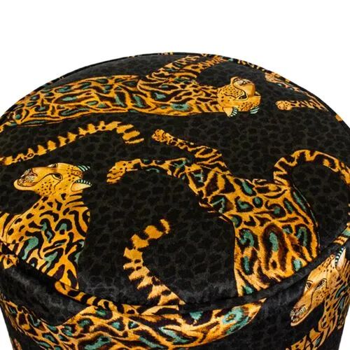 Cheetah Kings Pouf - Amber/Black - Ngala Trading Co. - Yellow