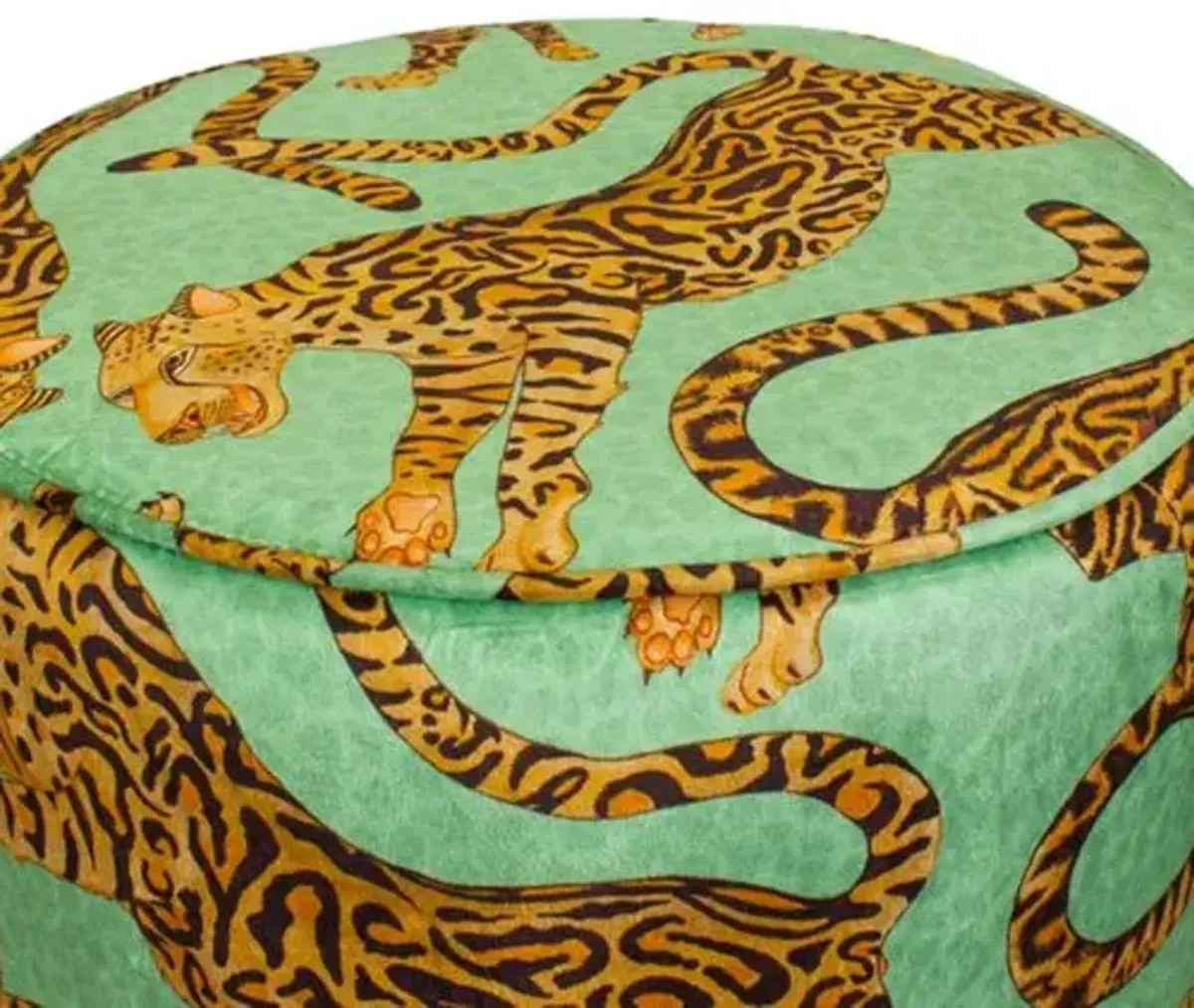 Cheetah Kings Pouf - Jade/Brown - Ngala Trading Co. - Green