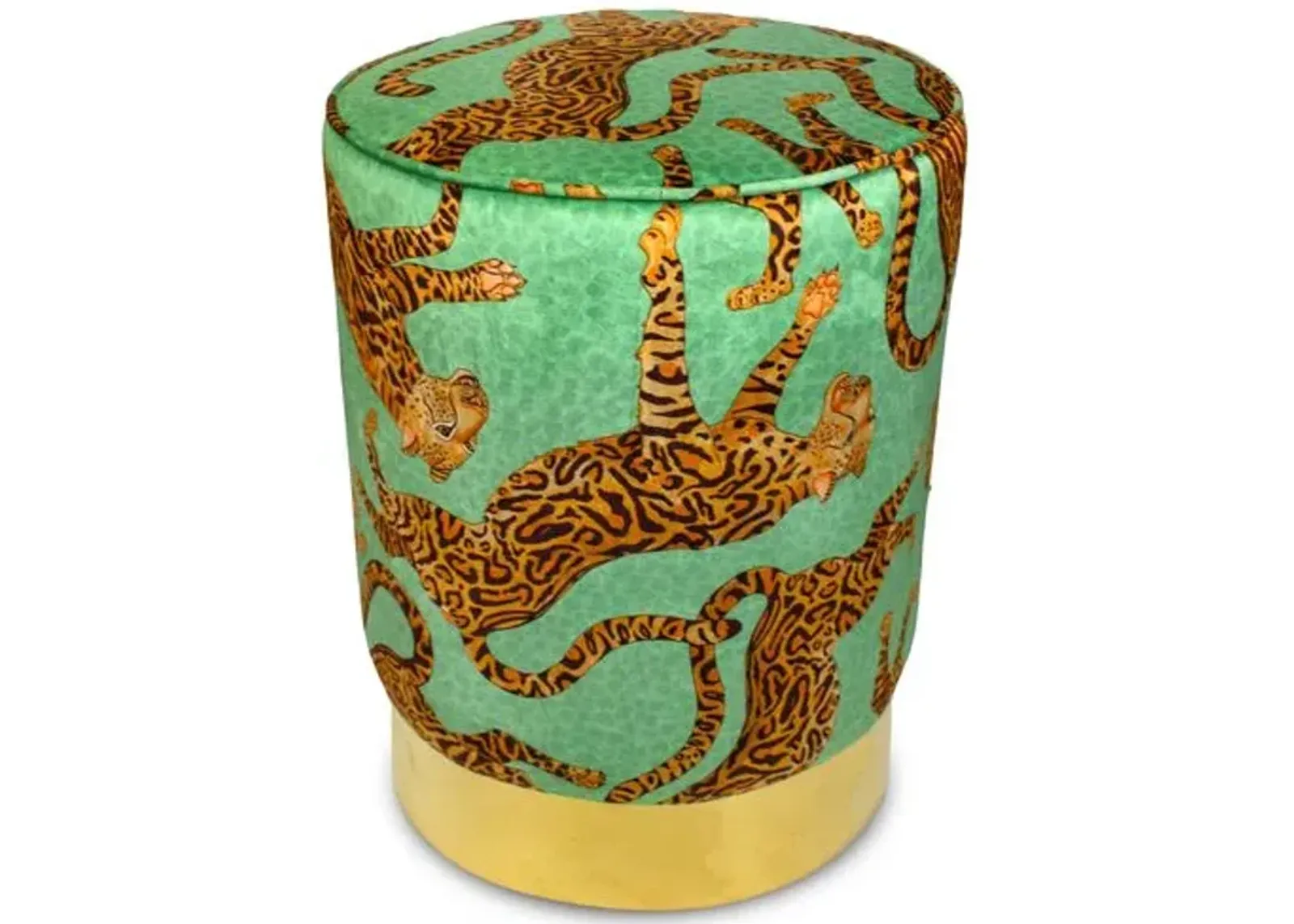 Cheetah Kings Pouf - Jade/Brown - Ngala Trading Co. - Green