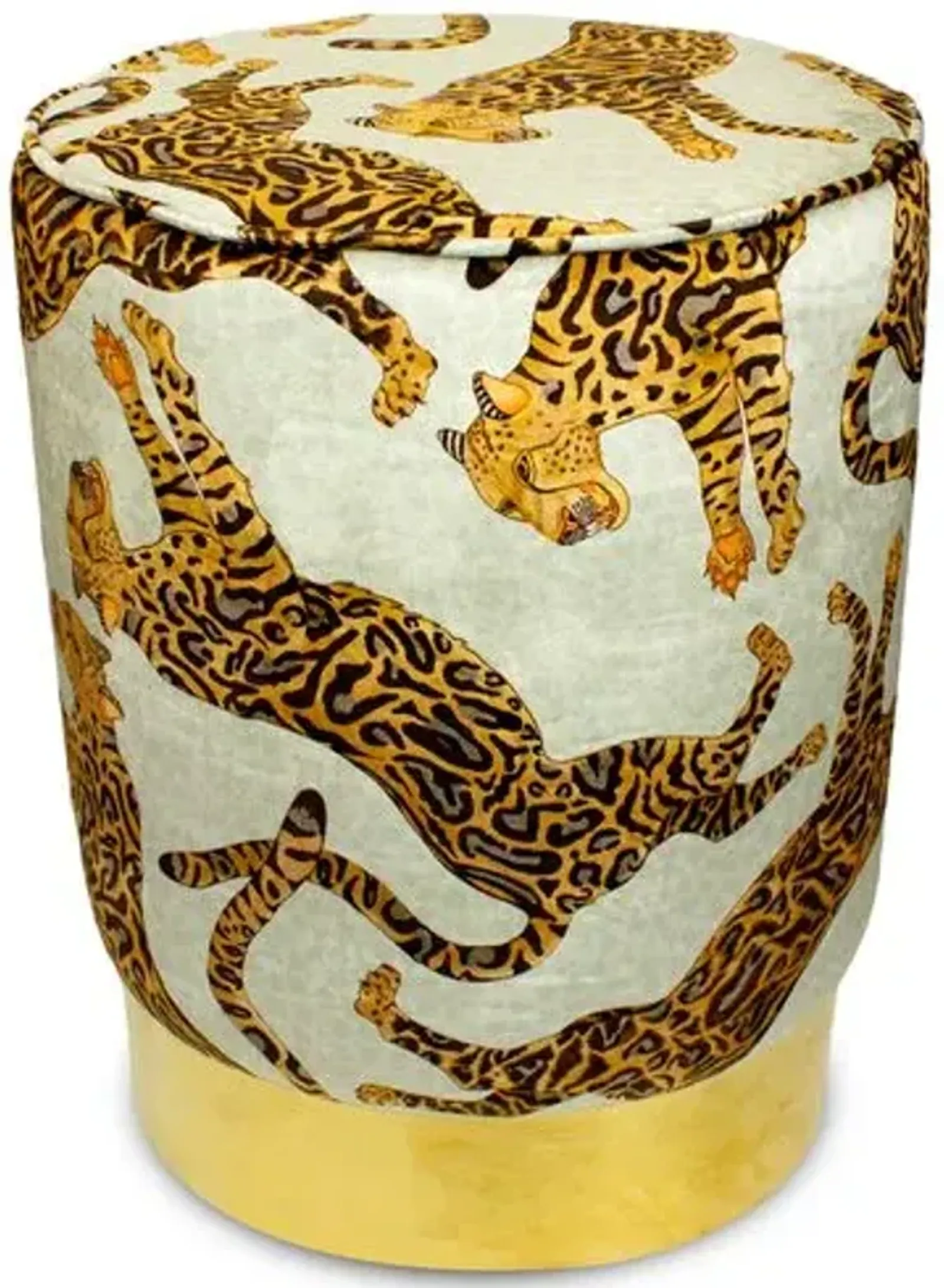 Cheetah Kings Pouf - Stone/Brown - Ngala Trading Co. - Gray